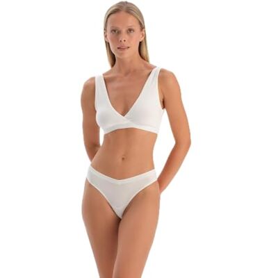 Dagi Off White Fashion Gebreide Niet-Bedrade Regular Micro Modal Dikke Strap Bralette, Off White, XL, off-white, XL Dagi Off White Fashion Gebreide Niet-Bedrade Regular Micro Modal Dikke Strap Bralette, Off White, XL, off-white, XL