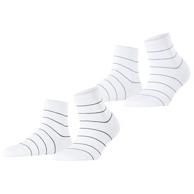 ESPRIT Dames Sokken Fine Line Multipack W Sso katoen gedessineerd 2 paar, Veelkleurig Weiß 0040, 35-38 ESPRIT Dames Sokken Fine Line Multipack W Sso katoen gedessineerd 2 paar, Veelkleurig Weiß 0040, 35-38