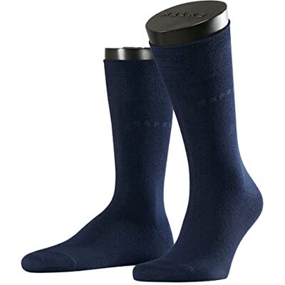 ESPRIT Accent Stripe Sokken voor dames, 2 stuks, katoen, zwart, wit, vele andere kleuren, versterkte damessokken zonder patroon, ademend, dun, eenkleurig, met één streep, 2 paar, blauw (marine 6120), 35-38 EU ESPRIT Accent Stripe Sokken voor dames, 2 stuks, katoen, zwart, wit, vele andere kleuren, versterkte damessokken zonder patroon, ademend, dun, eenkleurig, met één streep, 2 paar, blauw (marine 6120), 35-38 EU
