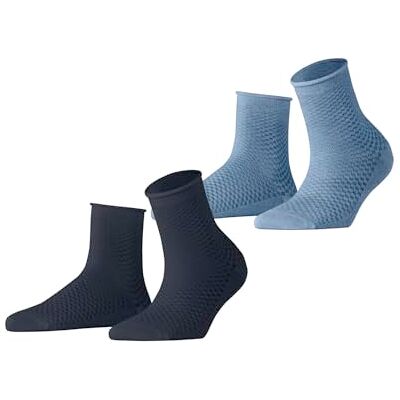 ESPRIT Dames Sokken Fine Mesh Multipack W Sso katoen eenkleurig 2 paar, Blauw Blue Navy 0040, 39-42 ESPRIT Dames Sokken Fine Mesh Multipack W Sso katoen eenkleurig 2 paar, Blauw Blue Navy 0040, 39-42