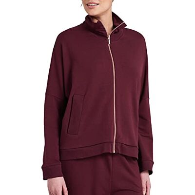 Schiesser Dames jas loungewear pyjama-top, bordeaux, 36 Schiesser Dames jas loungewear pyjama-top, bordeaux, 36