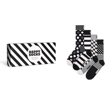 Happy Socks Kleurrijke en Leuke Sokken 4-Pack Classic Black & White Socks Gift Set Maat 36-40 Happy Socks Kleurrijke en Leuke Sokken 4-Pack Classic Black & White Socks Gift Set Maat 36-40