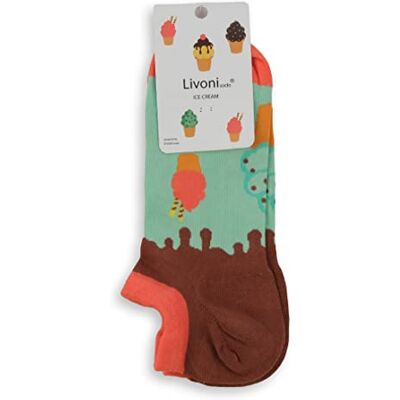 Livoni Ice Cream-Low Sokken 43-46, Meerkleurig, L Livoni Ice Cream-Low Sokken 43-46, Meerkleurig, L