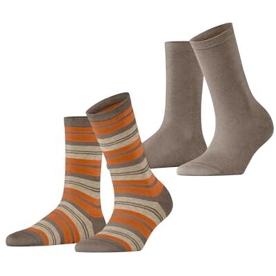ESPRIT Dames Sokken College Stripe Multipack W So katoen gedessineerd 2 paar, Bruin Nutmeg Melange 5410, 35-38 ESPRIT Dames Sokken College Stripe Multipack W So katoen gedessineerd 2 paar, Bruin Nutmeg Melange 5410, 35-38