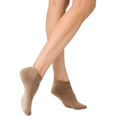 KUNERT Liz Plush Sneakersokken voor dames, drukvrije tailleband, Beige-mel. 8320, 35-38 EU KUNERT Liz Plush Sneakersokken voor dames, drukvrije tailleband, Beige-mel. 8320, 35-38 EU