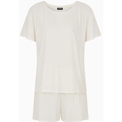 Giorgio Armani Dames korte pyjama set, wit, M, Wit, M Giorgio Armani Dames korte pyjama set, wit, M, Wit, M