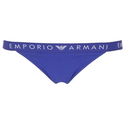Giorgio Armani Iconische Braziliaanse slip met logoband voor dames, Violet Blauw, XL Giorgio Armani Iconische Braziliaanse slip met logoband voor dames, Violet Blauw, XL