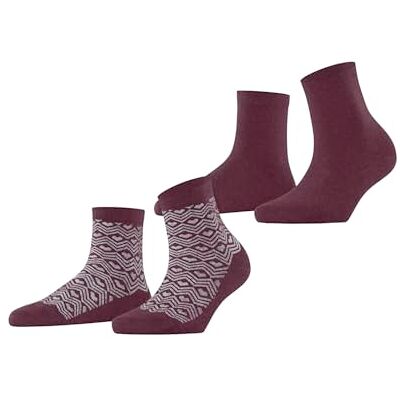 ESPRIT Dames Sokken Heart Pattern Multipack W Sso katoen gedessineerd 2 paar, Rood Shadow Red 0030, 39-42 ESPRIT Dames Sokken Heart Pattern Multipack W Sso katoen gedessineerd 2 paar, Rood Shadow Red 0030, 39-42
