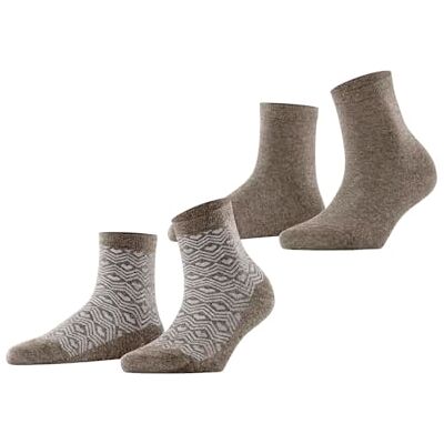 ESPRIT Dames Sokken Heart Pattern Multipack W Sso katoen gedessineerd 2 paar, Bruin Nutmeg Melange 0020, 35-38 ESPRIT Dames Sokken Heart Pattern Multipack W Sso katoen gedessineerd 2 paar, Bruin Nutmeg Melange 0020, 35-38