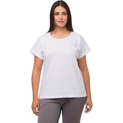 Ulla Popken Loungewear, oversized, love borduurwerk, ronde hals, halve mouwen T-shirt, sneeuwwit, 50/52 Grote maten Ulla Popken Loungewear, oversized, love borduurwerk, ronde hals, halve mouwen T-shirt, sneeuwwit, 50/52 Grote maten