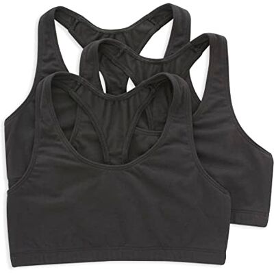 Hanes Dames racerback bralette, stretch cotton knit low impact, vochtafvoerend katoen T-back beha, 3-pack beha, zwart/zwart, XL, zwart/zwart/zwart, XL Hanes Dames racerback bralette, stretch cotton knit low impact, vochtafvoerend katoen T-back beha, 3-pack beha, zwart/zwart, XL, zwart/zwart/zwart, XL