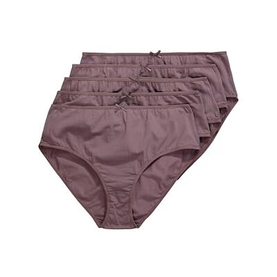 Ulla Popken Slips voor dames, verpakking van 5, Aarde, 16-44 Plus Ulla Popken Slips voor dames, verpakking van 5, Aarde, 16-44 Plus