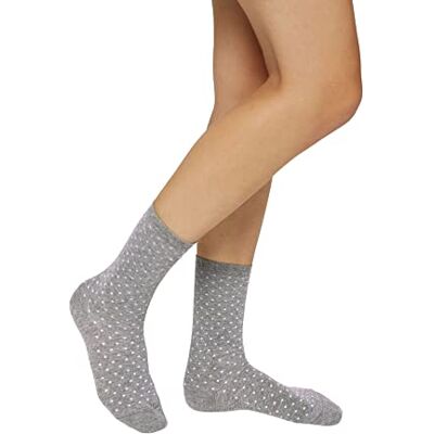 ESPRIT Dames Sokken Fine Dot Multipack W So katoen gedessineerd 2 paar, Grijs Light Grey Melange 3390, 35-38 ESPRIT Dames Sokken Fine Dot Multipack W So katoen gedessineerd 2 paar, Grijs Light Grey Melange 3390, 35-38