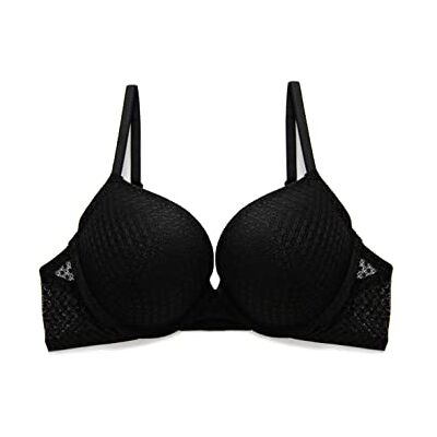 Koton Dames Extra Padded Lacy Underwired Verstelbare Strappy Bra, zwart (999), 80B Koton Dames Extra Padded Lacy Underwired Verstelbare Strappy Bra, zwart (999), 80B