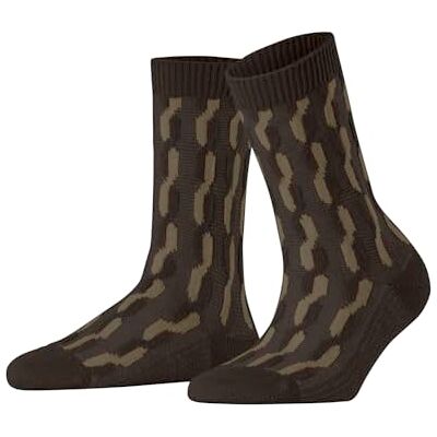 FALKE Dames Sokken Tress Lock W So wol kasjmier gedessineerd 1 paar, Bruin Bison 5183, 35-38 FALKE Dames Sokken Tress Lock W So wol kasjmier gedessineerd 1 paar, Bruin Bison 5183, 35-38