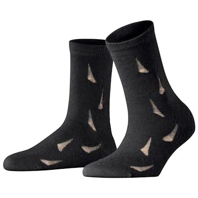FALKE Dames Sokken Distressed W So wol alpaca gedessineerd 1 paar, Zwart Black 3000, 35-38 FALKE Dames Sokken Distressed W So wol alpaca gedessineerd 1 paar, Zwart Black 3000, 35-38