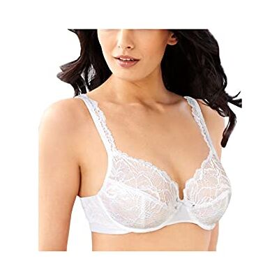 Bali Desire Lace beugelbeha zonder schuim, ondoorzichtig, Wit/Weelderige Tuin, 80D Bali Desire Lace beugelbeha zonder schuim, ondoorzichtig, Wit/Weelderige Tuin, 80D