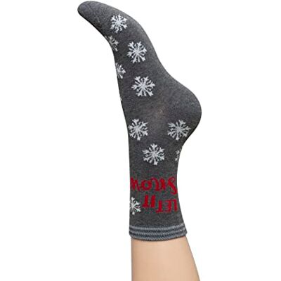 Charnos Dames Let it Snow Sok Grijs Mix One Size, Regular, Regelmatig, Eén maat Charnos Dames Let it Snow Sok Grijs Mix One Size, Regular, Regelmatig, Eén maat