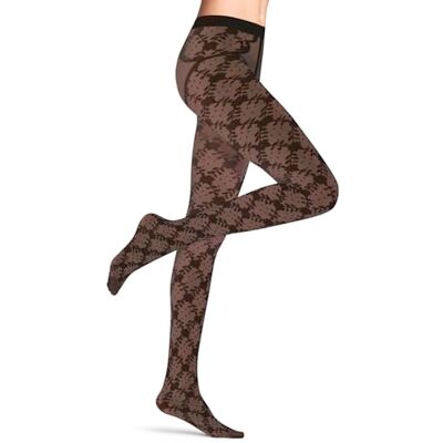FALKE Dames Panty Floral Shower 20 DEN W Ti transparent gedessineerd 1 paar, Zwart Black 3009, S FALKE Dames Panty Floral Shower 20 DEN W Ti transparent gedessineerd 1 paar, Zwart Black 3009, S