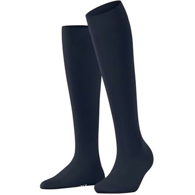 FALKE Dames Kniekousen Cotton Touch W Kh katoen lang eenkleurig 1 paar, Blauw Space Blue 6116, 35-38 FALKE Dames Kniekousen Cotton Touch W Kh katoen lang eenkleurig 1 paar, Blauw Space Blue 6116, 35-38
