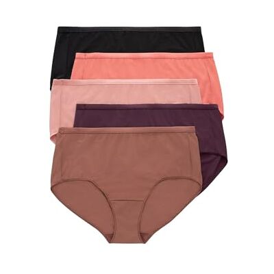 Hanes Mesh slip voor dames, ademend ondergoed, 5-pack, bruin/paars/roze/koraal/zwart, 10 (pak van 5), Tan/Paars/Roze/Koraal/Zwart, 36 Hanes Mesh slip voor dames, ademend ondergoed, 5-pack, bruin/paars/roze/koraal/zwart, 10 (pak van 5), Tan/Paars/Roze/Koraal/Zwart, 36