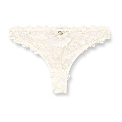 Giorgio Armani Braziliaanse slips voor dames, Ivoor Bloemen Lurex, XL Giorgio Armani Braziliaanse slips voor dames, Ivoor Bloemen Lurex, XL