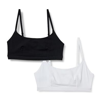 Amazon Essentials Dames katoenen jersey pull-on Scoop Bralette, pak van 2, zwart/wit, XX-Large Amazon Essentials Dames katoenen jersey pull-on Scoop Bralette, pak van 2, zwart/wit, XX-Large
