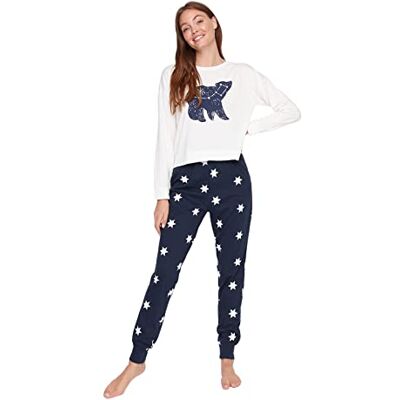 Trendyol Pajama Set Navy Blue Polka Dot, Mehrfarbig, XL Trendyol Pajama Set Navy Blue Polka Dot, Mehrfarbig, XL