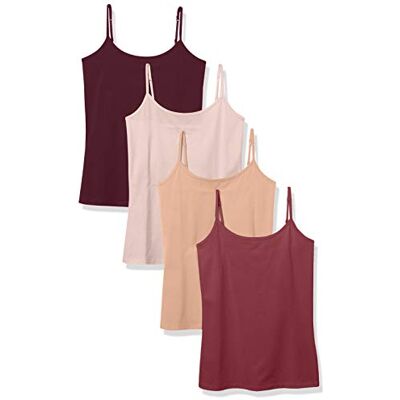 Amazon Essentials Women's Hemd met slanke pasvorm, Pack of 4, Bordeauxrood/Lichtroze/Mauve, XL Amazon Essentials Women's Hemd met slanke pasvorm, Pack of 4, Bordeauxrood/Lichtroze/Mauve, XL