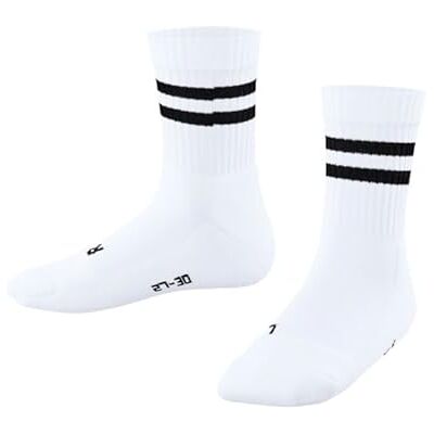 FALKE Uniseks-kind Sokken Dynamic K So katoen gedessineerd 1 paar, Wit White 2003, 31-34 FALKE Uniseks-kind Sokken Dynamic K So katoen gedessineerd 1 paar, Wit White 2003, 31-34