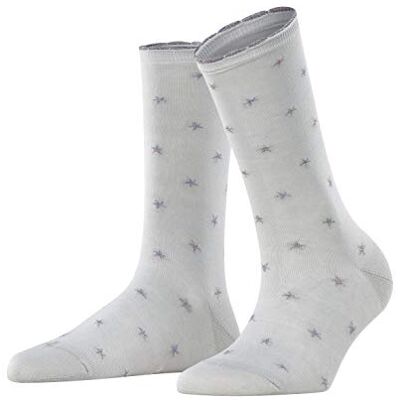 ESPRIT Wave Star Sokken voor dames, 2 stuks, katoen, zwart, grijs, veel andere kleuren, versterkte damessokken met patroon, ademend, kleurrijk, dun met sterren en effen in multipack, 2 paar, grijs (light grey 3400), 35/38 EU ESPRIT Wave Star Sokken voor dames, 2 stuks, katoen, zwart, grijs, veel andere kleuren, versterkte damessokken met patroon, ademend, kleurrijk, dun met sterren en effen in multipack, 2 paar, grijs (light grey 3400), 35/38 EU