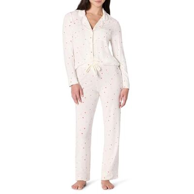 Amazon Essentials Sofia Grainge Mommy and Me pyjama met lange mouwen, Ivoor Multi Harten, S Amazon Essentials Sofia Grainge Mommy and Me pyjama met lange mouwen, Ivoor Multi Harten, S