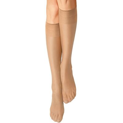 Nur Die Zijdefijn kniekousen, 15 denier, transparant, nylon, fijne kniekousen, zijdeachtig, brede comfortabele tailleband voor dames, Brons, Eén Maat Nur Die Zijdefijn kniekousen, 15 denier, transparant, nylon, fijne kniekousen, zijdeachtig, brede comfortabele tailleband voor dames, Brons, Eén Maat