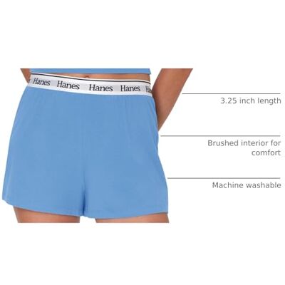 Hanes dames Pyjamabroek Originals Sleep Shorts, Comfywear Lounge Shorts, Pajama Shorts For Women, 2-pack Hanes dames Pyjamabroek Originals Sleep Shorts, Comfywear Lounge Shorts, Pajama Shorts For Women, 2-pack
