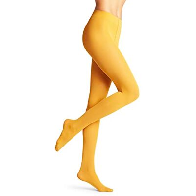 FALKE Dames Panty Pure Matt 50 DEN W Ti halfdoorzichtig eenkleurig 1 paar, Geel Amber 1851, L FALKE Dames Panty Pure Matt 50 DEN W Ti halfdoorzichtig eenkleurig 1 paar, Geel Amber 1851, L