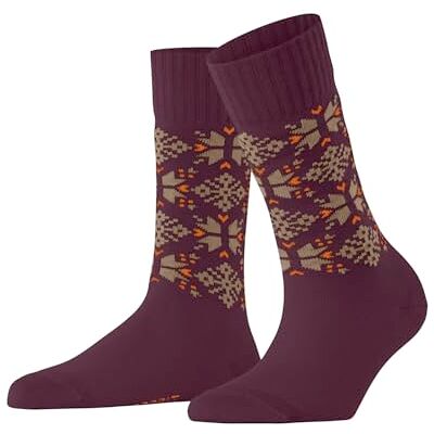 ESPRIT Dames Sokken Winter Star W So katoen wol gedessineerd 1 paar, Rood Merlot 8005, 35-38 ESPRIT Dames Sokken Winter Star W So katoen wol gedessineerd 1 paar, Rood Merlot 8005, 35-38