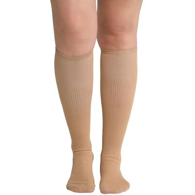 Ulla Popken Dames grote maten plus size compressiekniekousen, sterke steunklasse beige 1 Size 793420300-1, beige, Eén Maat Ulla Popken Dames grote maten plus size compressiekniekousen, sterke steunklasse beige 1 Size 793420300-1, beige, Eén Maat