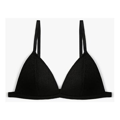 Koton Kanten gewatteerde beha zonder beugels voor dames, Zwart(999), XL Koton Kanten gewatteerde beha zonder beugels voor dames, Zwart(999), XL