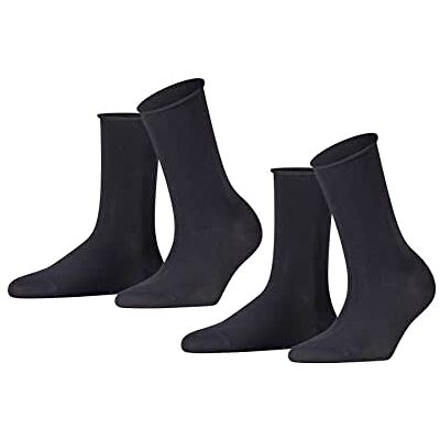 FALKE dames Happy 2-Pack sokken admend katoen verstevigde damessokken met een drukvrije rolrand een allrounder voor zakelijk gebruik en dagelijks leven effen in multipack 2 paar FALKE dames Happy 2-Pack sokken admend katoen verstevigde damessokken met een drukvrije rolrand een allrounder voor zakelijk gebruik en dagelijks leven effen in multipack 2 paar