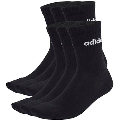 adidas uniseks-volwassene Linear Crew Socks Cushioned Socks 6 Pair Pack, Black/White, 40-42 adidas uniseks-volwassene Linear Crew Socks Cushioned Socks 6 Pair Pack, Black/White, 40-42