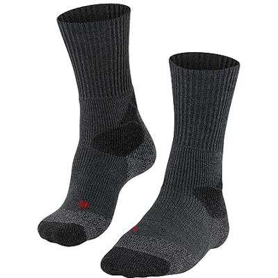FALKE Dames Wandelsokken TKX Expedition W So wol functioneel materiaal anti-blaar dik 1 paar, Grijs Asphalt Melange 3180, 39-40 FALKE Dames Wandelsokken TKX Expedition W So wol functioneel materiaal anti-blaar dik 1 paar, Grijs Asphalt Melange 3180, 39-40