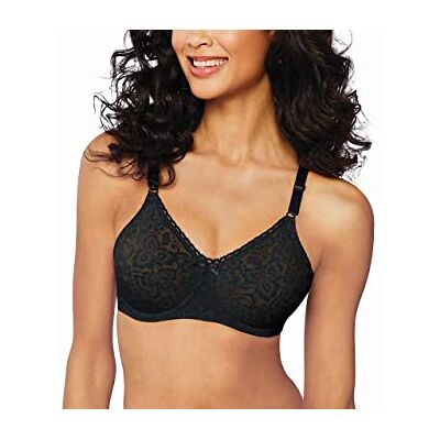 Bali Vrouwen N Smooth Stretch Lace Onderdraad BH Df3432, Zwart, 75C Bali Vrouwen N Smooth Stretch Lace Onderdraad BH Df3432, Zwart, 75C