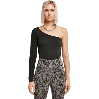 Urban Classics Organic Asymmetric Body met één mouw voor dames, zwart, L Urban Classics Organic Asymmetric Body met één mouw voor dames, zwart, L