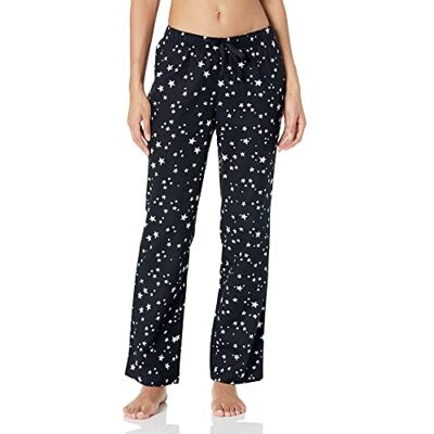 Amazon Essentials Flanellen slaapbroek voor dames (verkrijgbaar in grote maten), zwarte sterren, XX-Large Amazon Essentials Flanellen slaapbroek voor dames (verkrijgbaar in grote maten), zwarte sterren, XX-Large