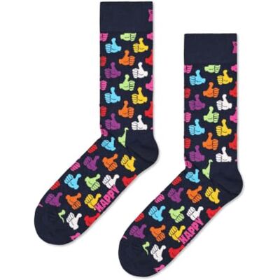 Happy Socks Thumbs Up Katoen Sokken Dames Heren Marineblauw 36-40 Happy Socks Thumbs Up Katoen Sokken Dames Heren Marineblauw 36-40