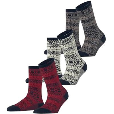 ESPRIT Dames Sokken Sami Pattern Multipack W So katoen gedessineerd 3 paar, Blauw Marine 6120, 36-41 ESPRIT Dames Sokken Sami Pattern Multipack W So katoen gedessineerd 3 paar, Blauw Marine 6120, 36-41
