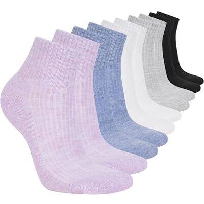 Skechers dames sokken, paars/blauw, gemêleerd, meerkleurig, 42-44.5 EU Skechers dames sokken, paars/blauw, gemêleerd, meerkleurig, 42-44.5 EU