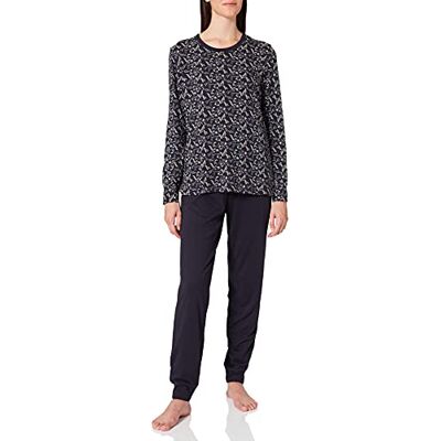 Schiesser Tweedelige damespyjama, navy, 38 Schiesser Tweedelige damespyjama, navy, 38