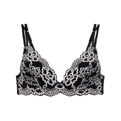 DORINA Xanthia Beha met diepe uitsparing voor dames, zwart/ivoor, maat 75C, zacht, ademend, comfort voor elke dag DORINA Xanthia Beha met diepe uitsparing voor dames, zwart/ivoor, maat 75C, zacht, ademend, comfort voor elke dag