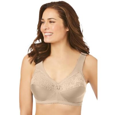 Glamorise MagicLift-steunbeha voor dames, zonder beugel, voor grote maten, nr. 1000, huidskleur, 80I Glamorise MagicLift-steunbeha voor dames, zonder beugel, voor grote maten, nr. 1000, huidskleur, 80I